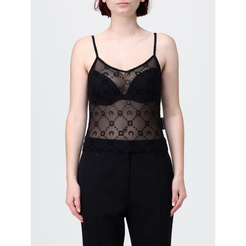 Marine Serre Women Marine Serre All-Over Logo Tulle Top